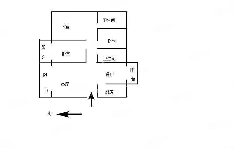 世纪花园东华苑3室2厅2卫138㎡南北54万