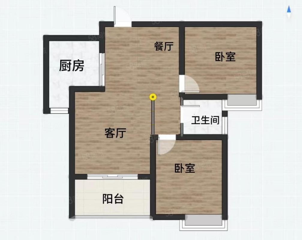 绿都枫景上东2室2厅1卫83㎡南59.8万