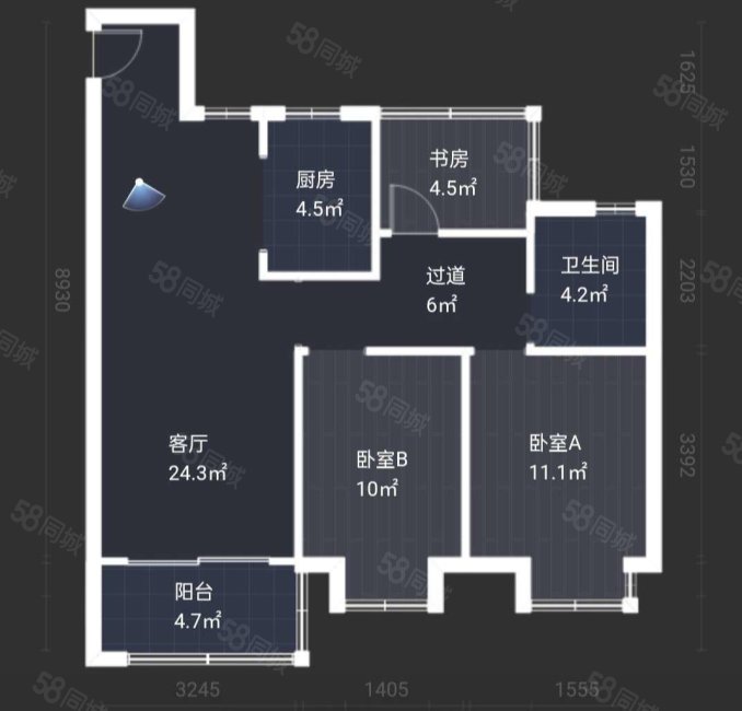 北城正荣府雅园3室2厅1卫93.87㎡南119万