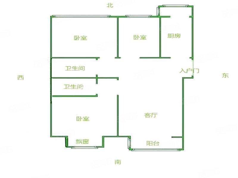 天成明月洲(东区)3室2厅2卫119.61㎡南北165万