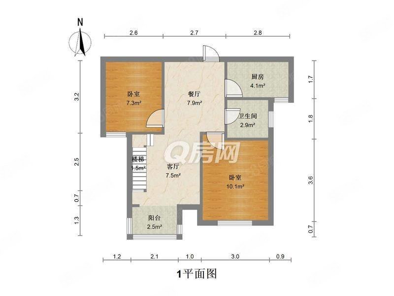 油坊新城2室2厅1卫65㎡南北53万