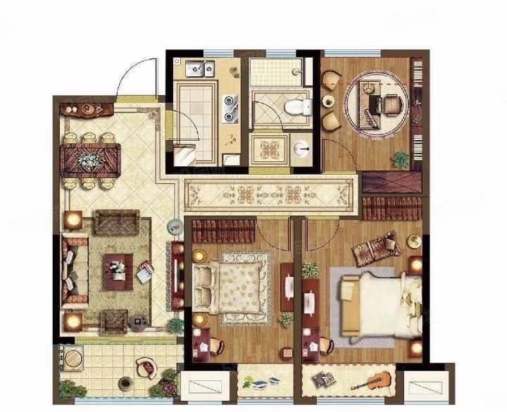 前程上东郡 73平米两室 电梯房四楼精装无税 64万