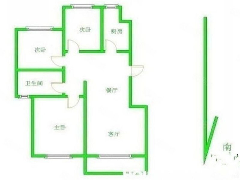 江岸水城3室2厅1卫92.15㎡南北128万