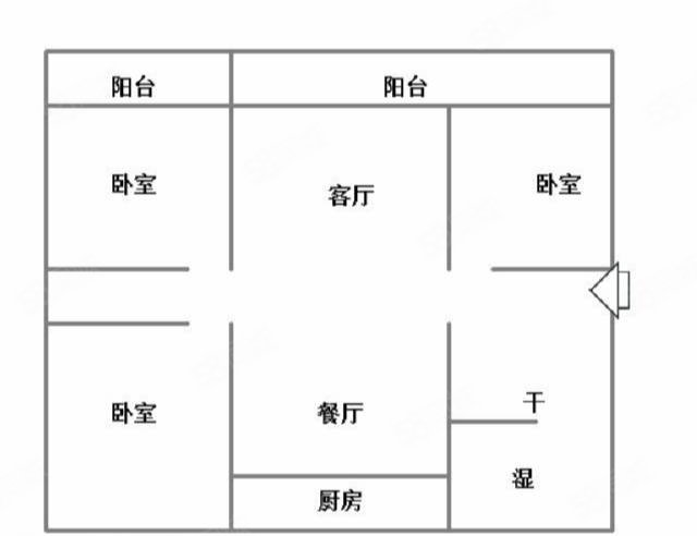 秦岭小区3室2厅1卫129.69㎡南北52万