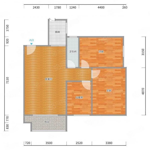 洪森小区3室2厅2卫109㎡南北41.8万