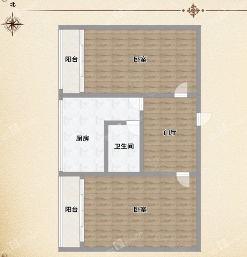 北城根2室1厅1卫67.54㎡西215万