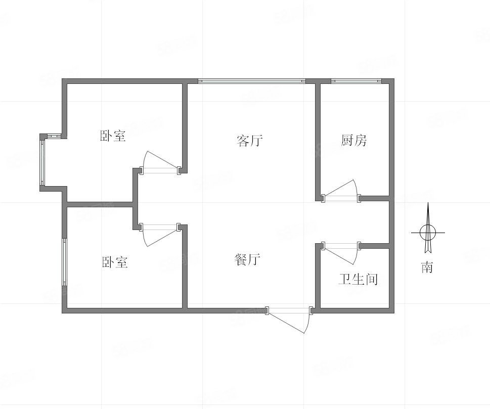 兴地都市方舟2室2厅1卫96.38㎡南110万