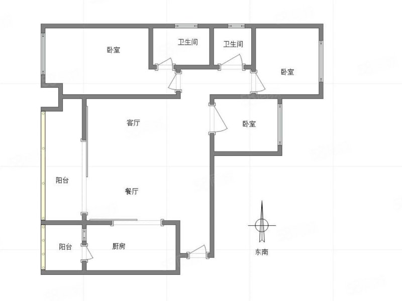 龙湖两江新宸云岭3室2厅2卫130㎡东南225万