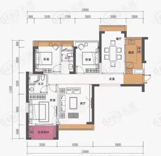 绿创山语城3室2厅2卫112.47㎡南205万