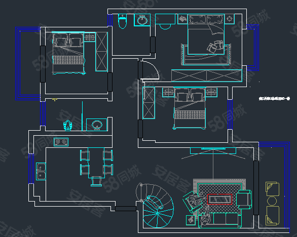 秀江外滩(一期)5室2厅3卫180.42㎡南北82万