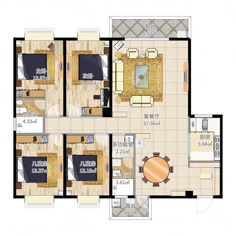 安兴花园4室2厅2卫147㎡南北185万