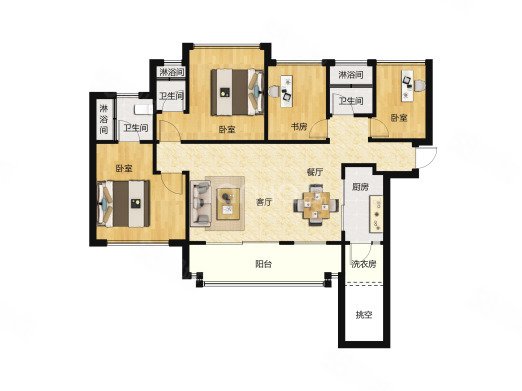 满京华云著(一期)4室2厅3卫151㎡南0万