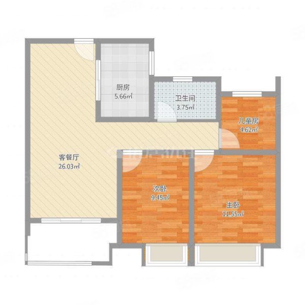 红宇家苑3室2厅1卫95.52㎡西南32.8万