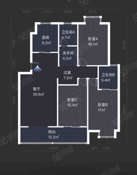 春晖花园3室2厅2卫136.56㎡南205万