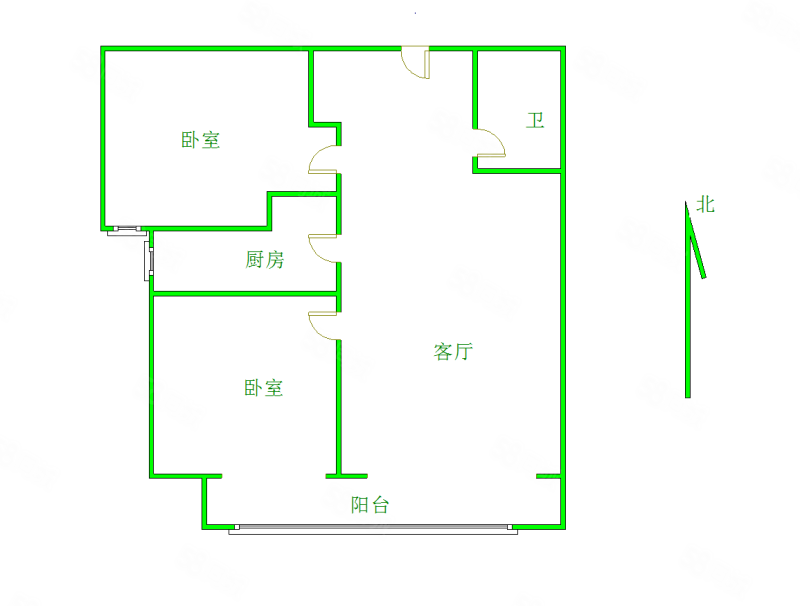 绿城桂语江南2室2厅1卫87.7㎡南北175万