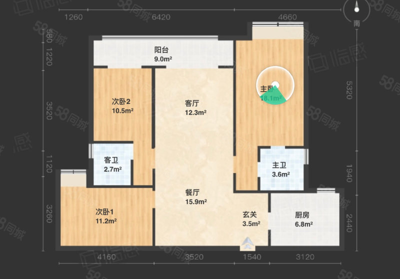 博元城状元府3室2厅2卫126㎡南北86.66万