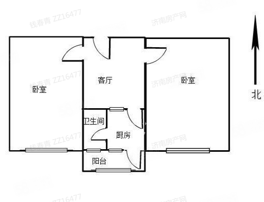 大柳行头128号小区2室2厅1卫55㎡南北70万