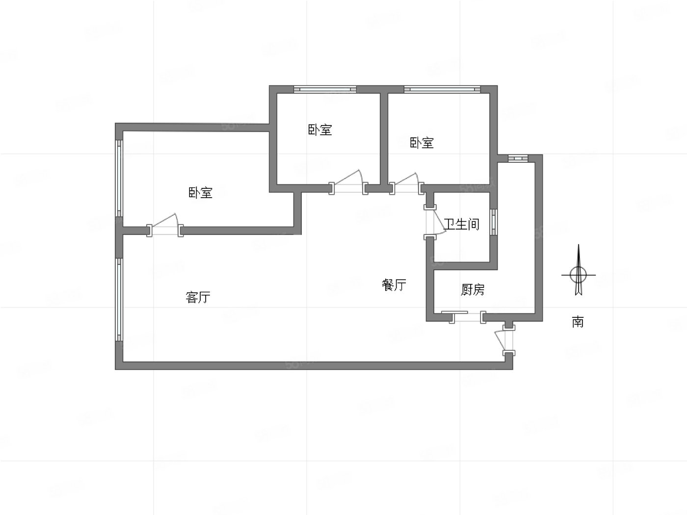 大城小爱3室2厅1卫80㎡南108万