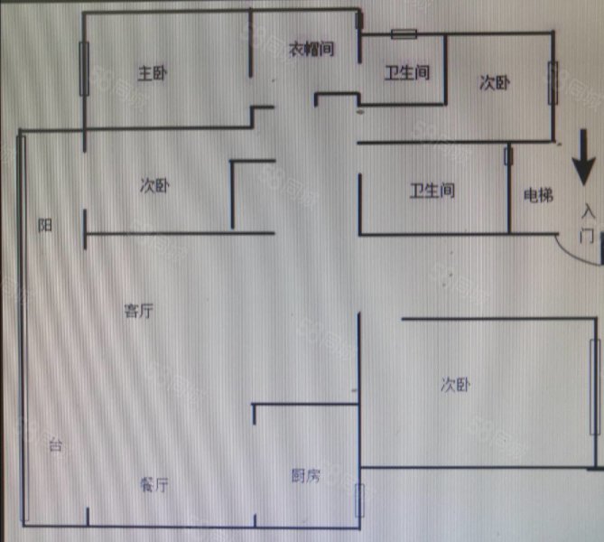 市政府南湖花园二期168平毛坯电梯房阳台超大阳光充足
