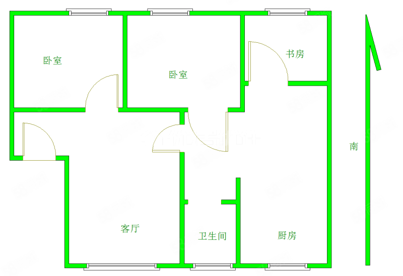 华光小区3室2厅1卫85㎡南北60万