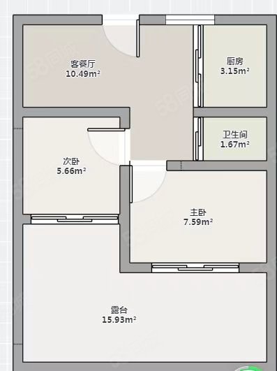 南塘住宅区三组团2室2厅1卫56㎡南北118万