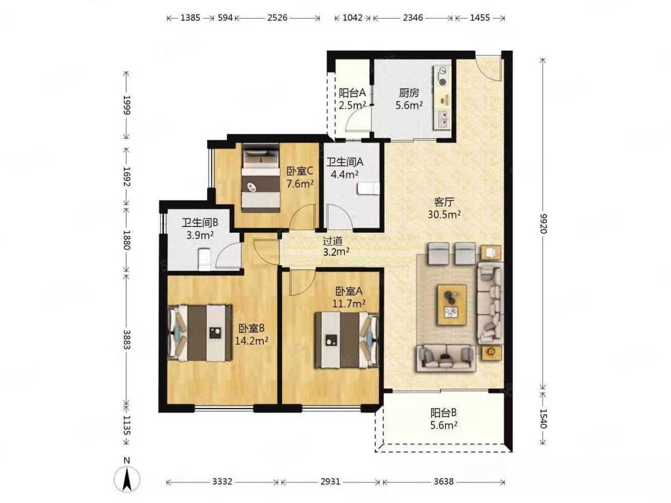 凤馨苑 东南向 保养好 高层通风采光好