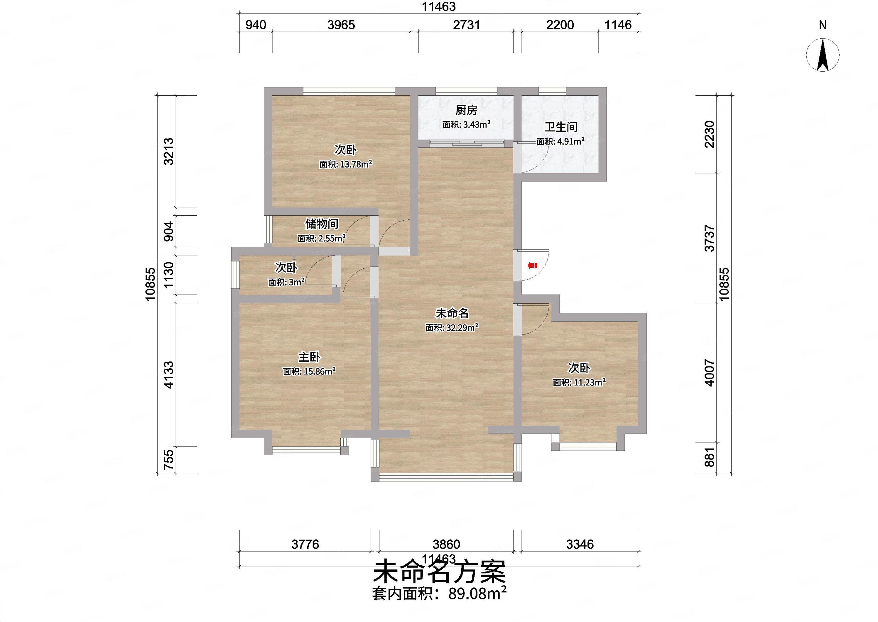 涵翠苑B区3室2厅2卫147㎡南北130万