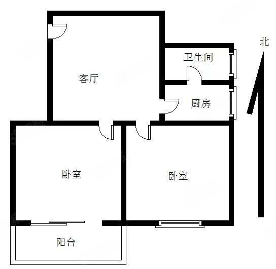 翔鹭花城三期2室1厅1卫57㎡南260万