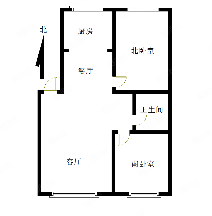 馨泰家园2室1厅1卫82.53㎡南北43万