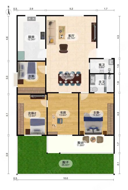 东方花园建行小区4室2厅2卫137.23㎡南北170万