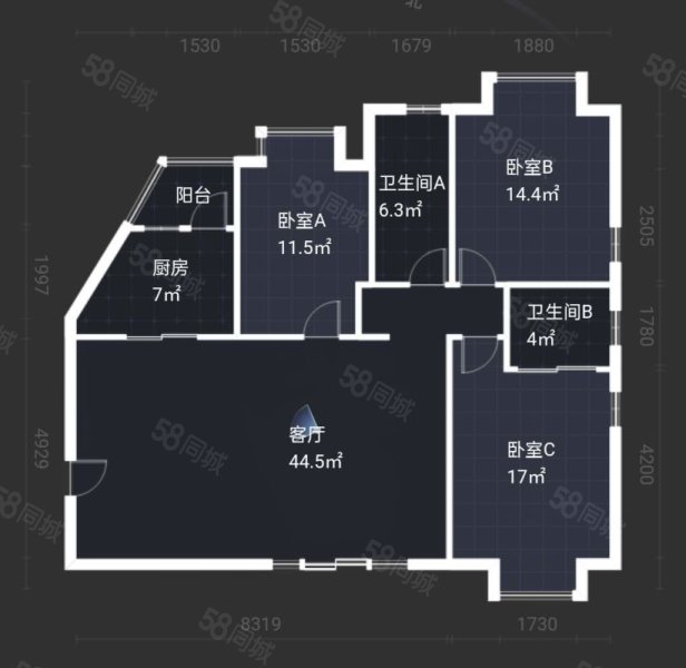 金色港湾(沌口)3室2厅2卫126.87㎡南北111万