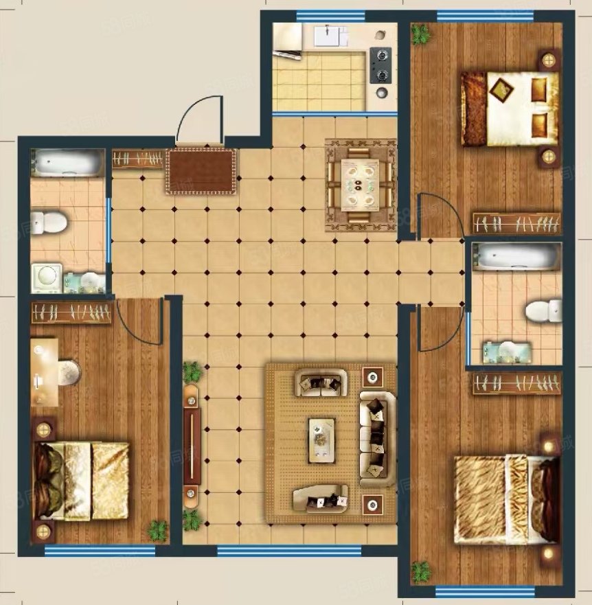 【10图】飞达城电梯3室走售楼处贷款,飞达城-松原58同城