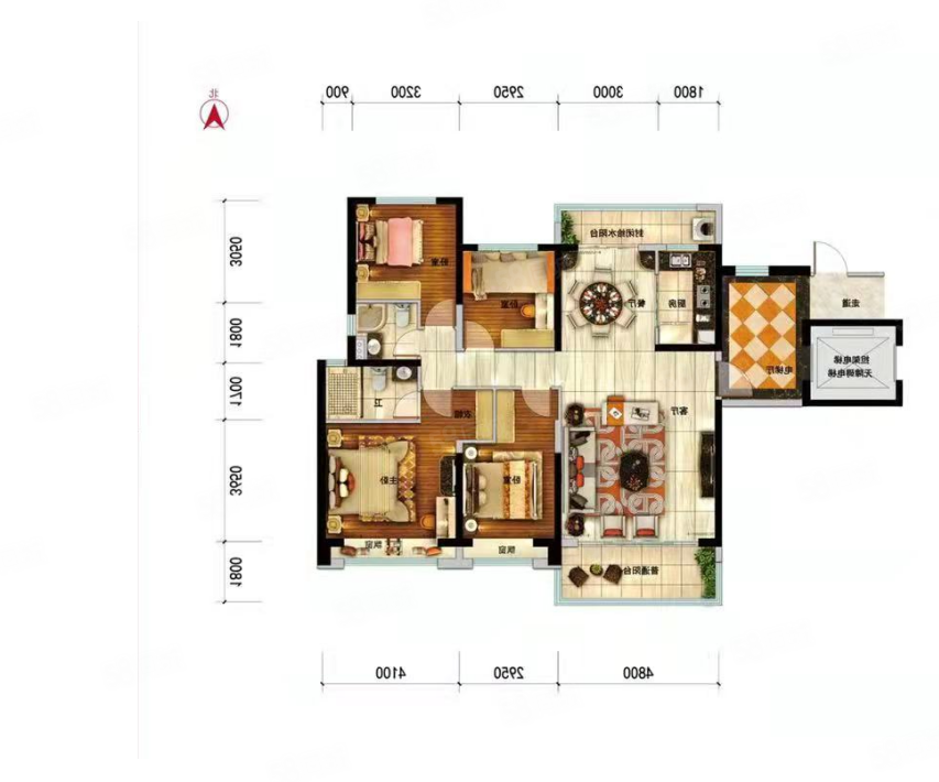 碧桂园名尧里(尧都)4室2厅2卫162㎡南北160万