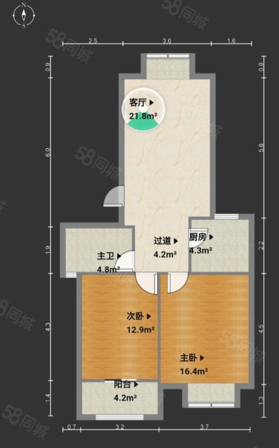 祥龙苑2室2厅1卫90.66㎡南76万