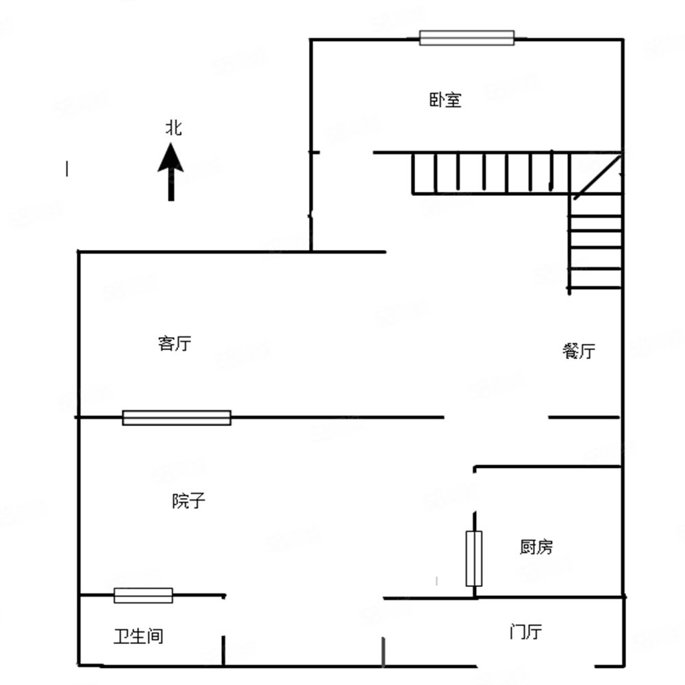 上山街散盘小区4室2厅2卫140㎡南北112万