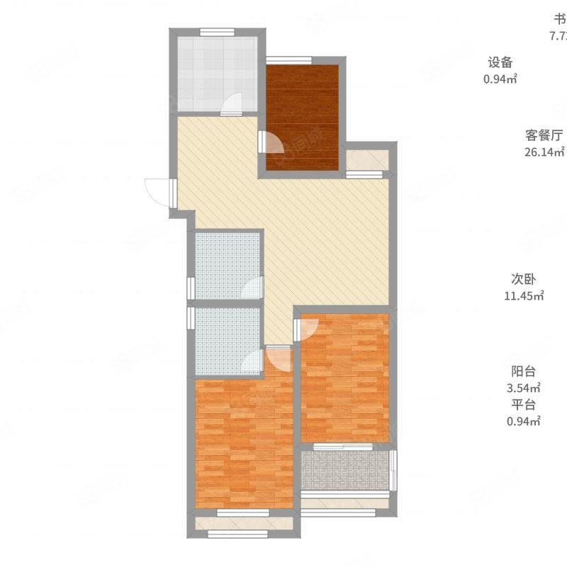 九九花园3室1厅1卫89㎡南北65万