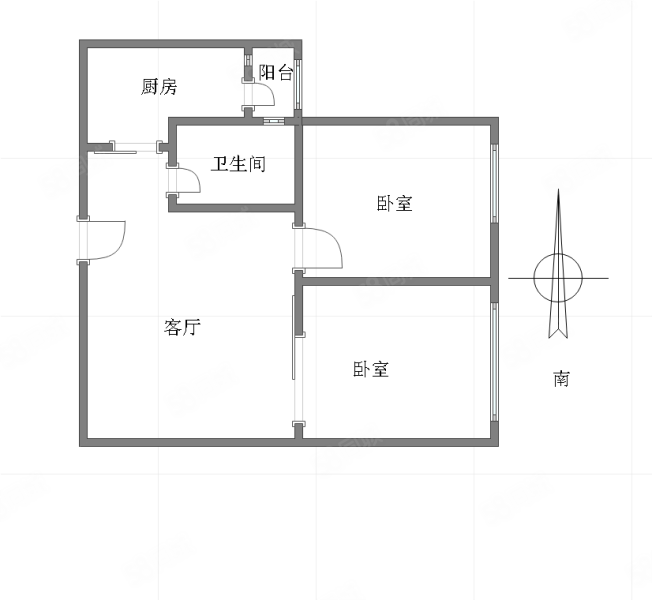 融侨苹果城2室2厅1卫52.48㎡南北50万