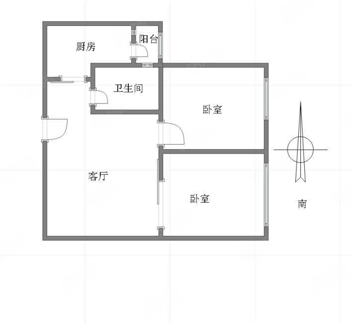 融侨苹果城2室2厅1卫52.48㎡南北50万