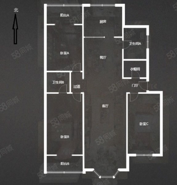 鹏远公寓3室1厅2卫183㎡南北330万