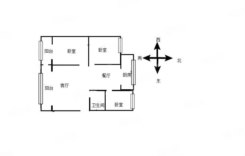 昆明理工大学新迎校区家属院3室2厅1卫87.9㎡南北110万