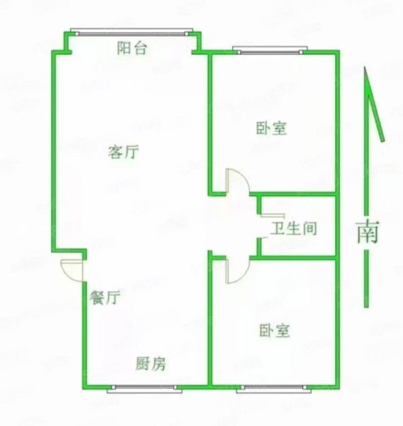 公元大道2室1厅1卫96.82㎡南北61万