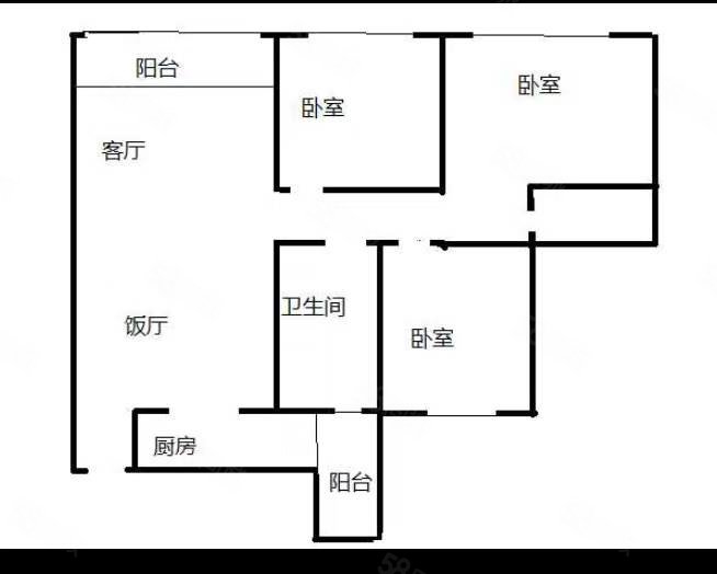 拓新东方之骄3室2厅1卫104㎡南北44.8万