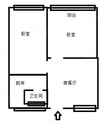 胜利四路15-2号小区2室1厅1卫76.8㎡南北63万