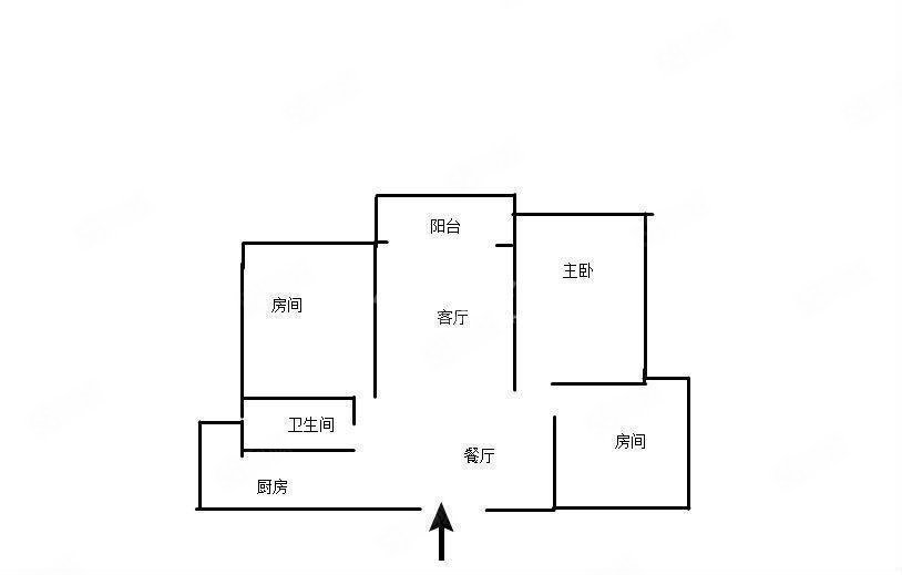 地中海风情3室2厅1卫89.28㎡南北75万