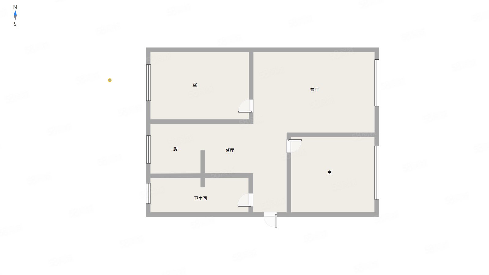 东信小区2室2厅1卫80㎡南北29.8万