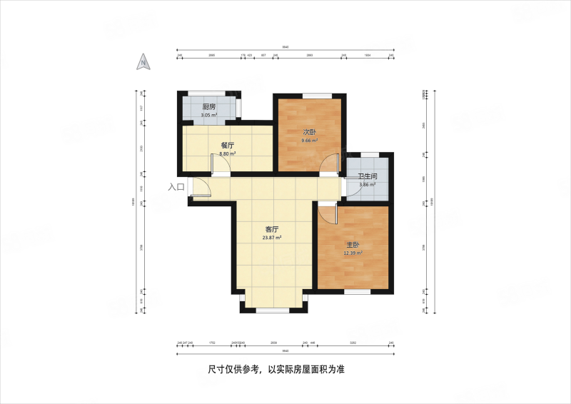 柴楼新庄园金园2室2厅1卫90.95㎡南北94万