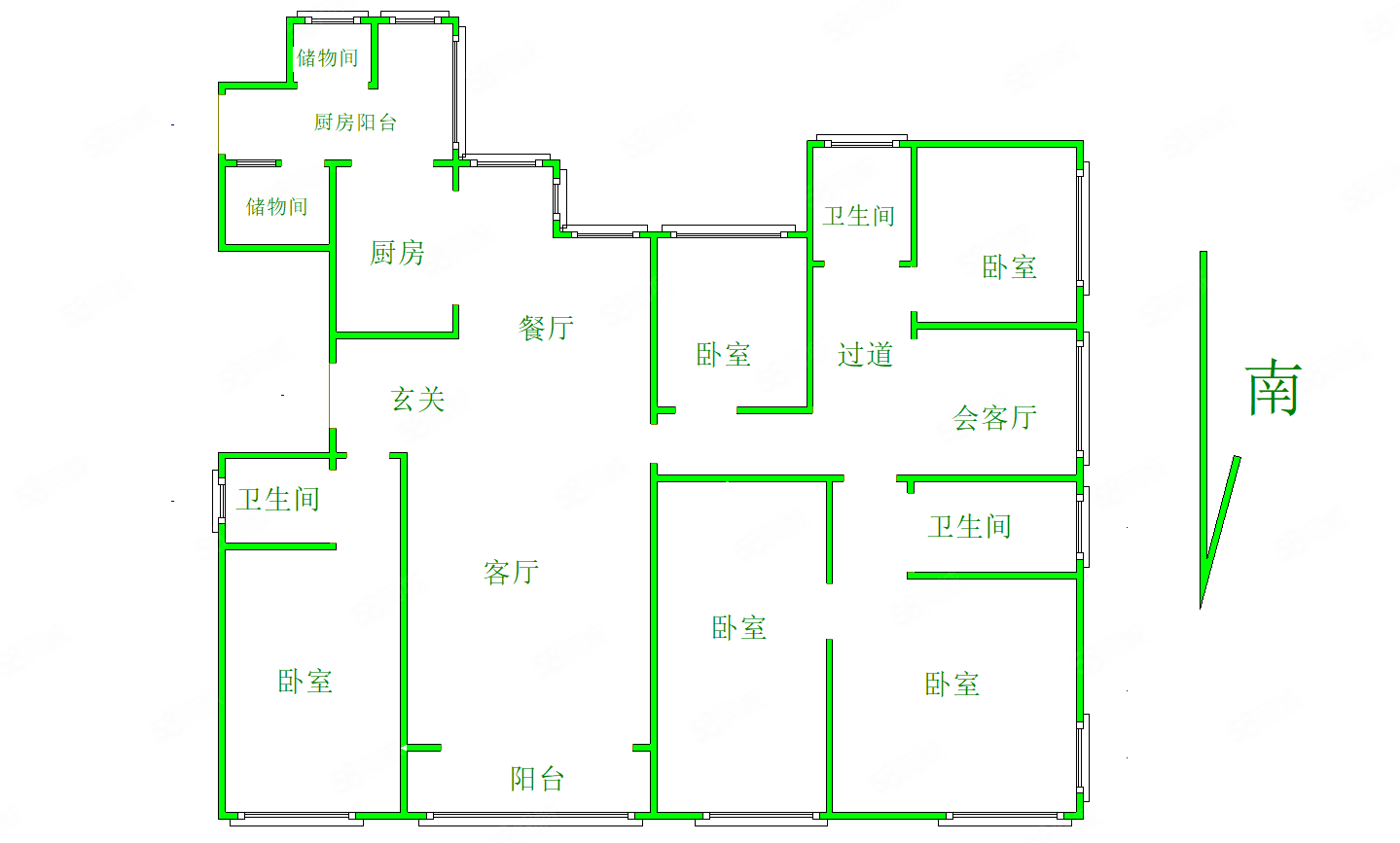 世纪华阳江山汇5室2厅3卫276㎡南北470万