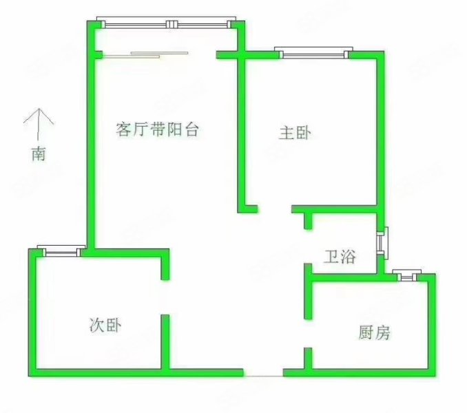 凯发苑(五期)2室2厅1卫71㎡南北80万