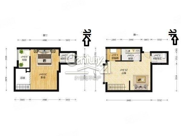 艾丽华丽舍服务公寓1室2厅2卫57.45㎡西520万