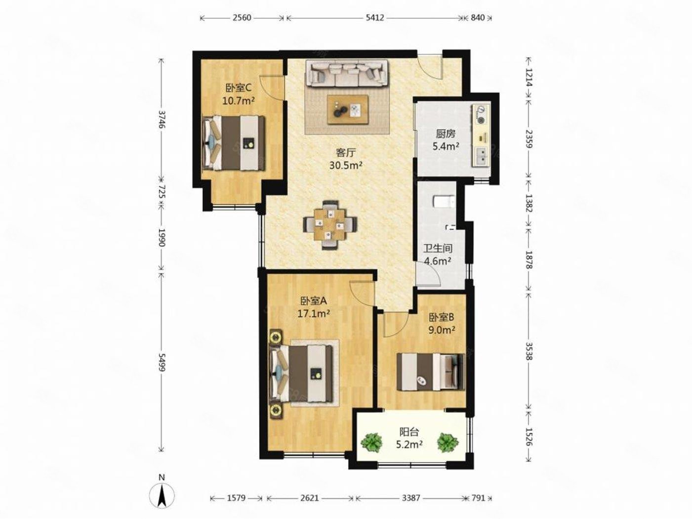 【10图】新上房源,金地格林东郡精装3房,降价急售,满二无税.,金地格林